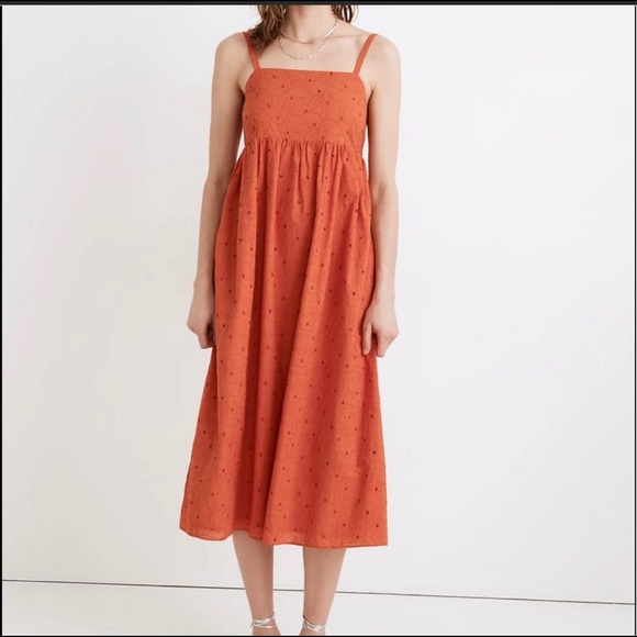 Madewell Eyelet Summertime Midi Dress - Picture 1 of 5